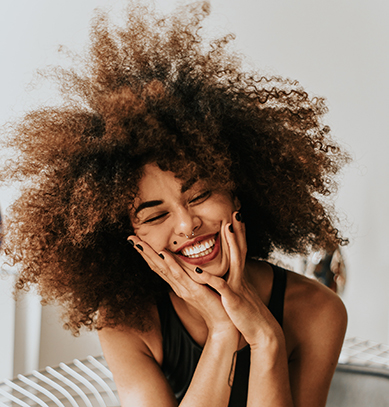 woman smiling